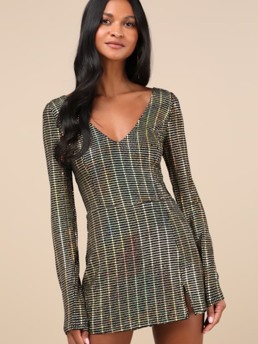 Lulus Sparkling Idea Black And Gold Skort Romper - Size M